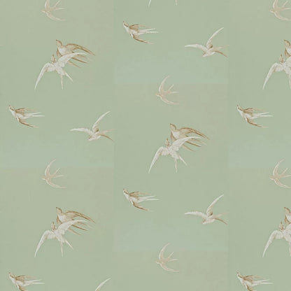 Swallows Wallpaper - Grey Green