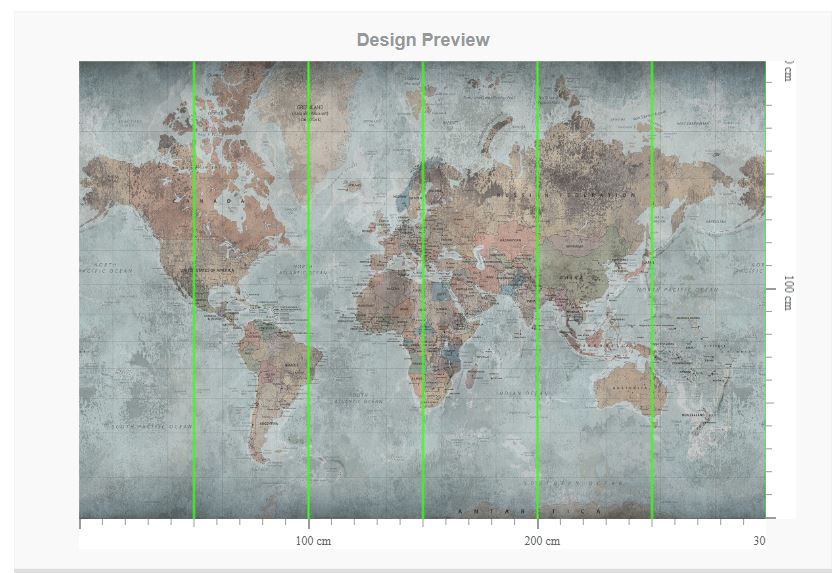 Dramatic World Map - Custom Sized Wallpaper Mural (per m2)