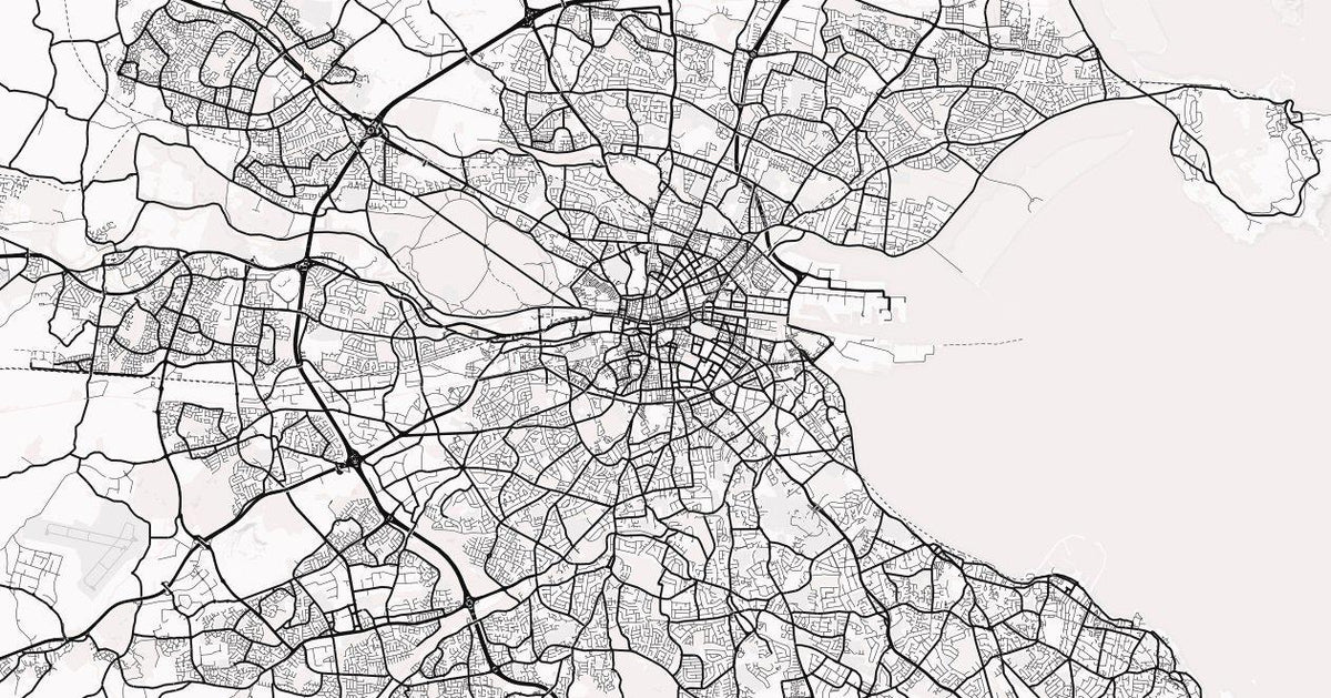 City Map Many Cities - Custom Sized Wallpaper Mural (per m2) - Dublin