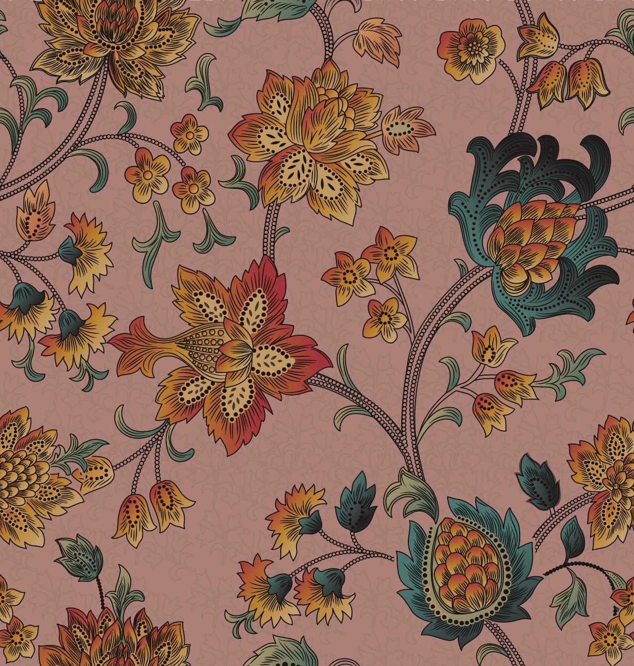 Sample - Jakob Jacobean - Customisable Wallpaper - Dusky Pink