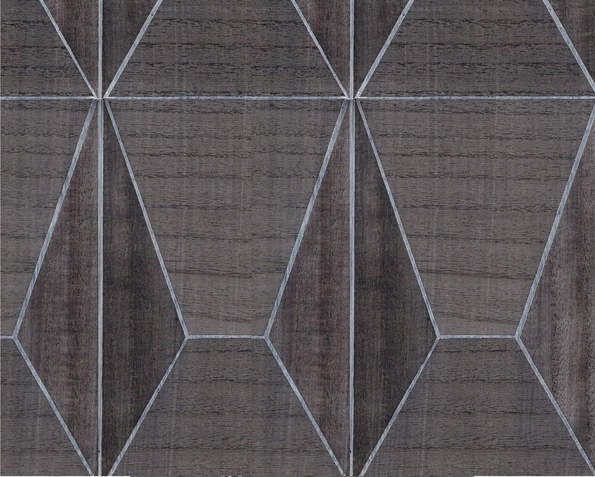 Sample - Real Wood Veneer Wallpaper - Dusky Olive/Silver