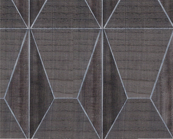 Sample - Real Wood Veneer Wallpaper - Dusky Olive/Silver