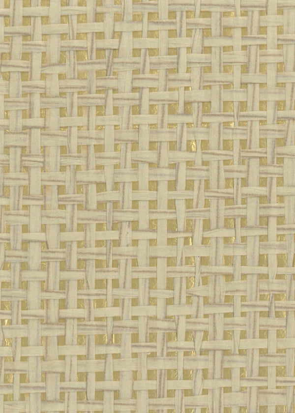 Sample - Burlap Safari Grasscloth Wallpaper - Dusty (On Gold)