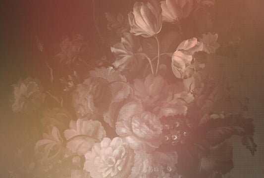 Dutch Pastel -  Pink/Red- Custom Sized Wallpaper Mural (per m2)