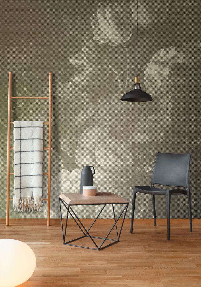 Dutch Pastel - Taupe - Custom Sized Wallpaper Mural (per m2)