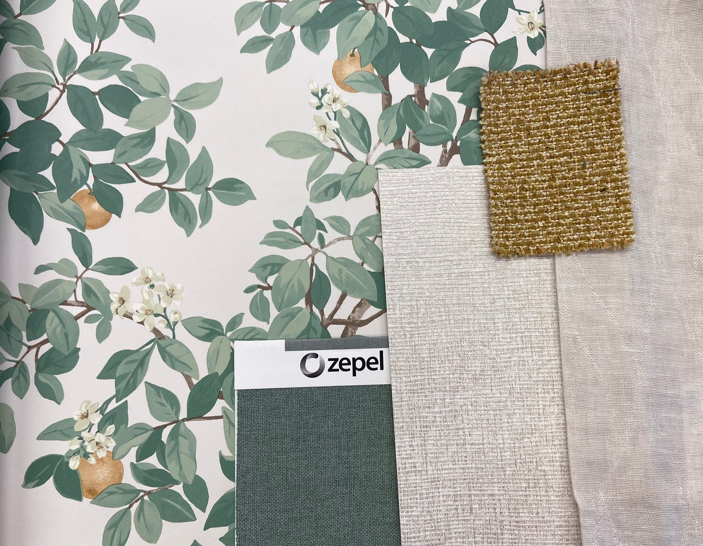 Orange Tree - Wallpaper - Cream Green