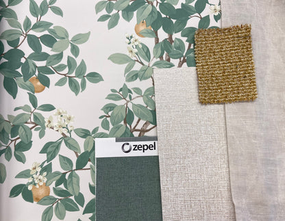 Orange Tree - Wallpaper - Cream Green