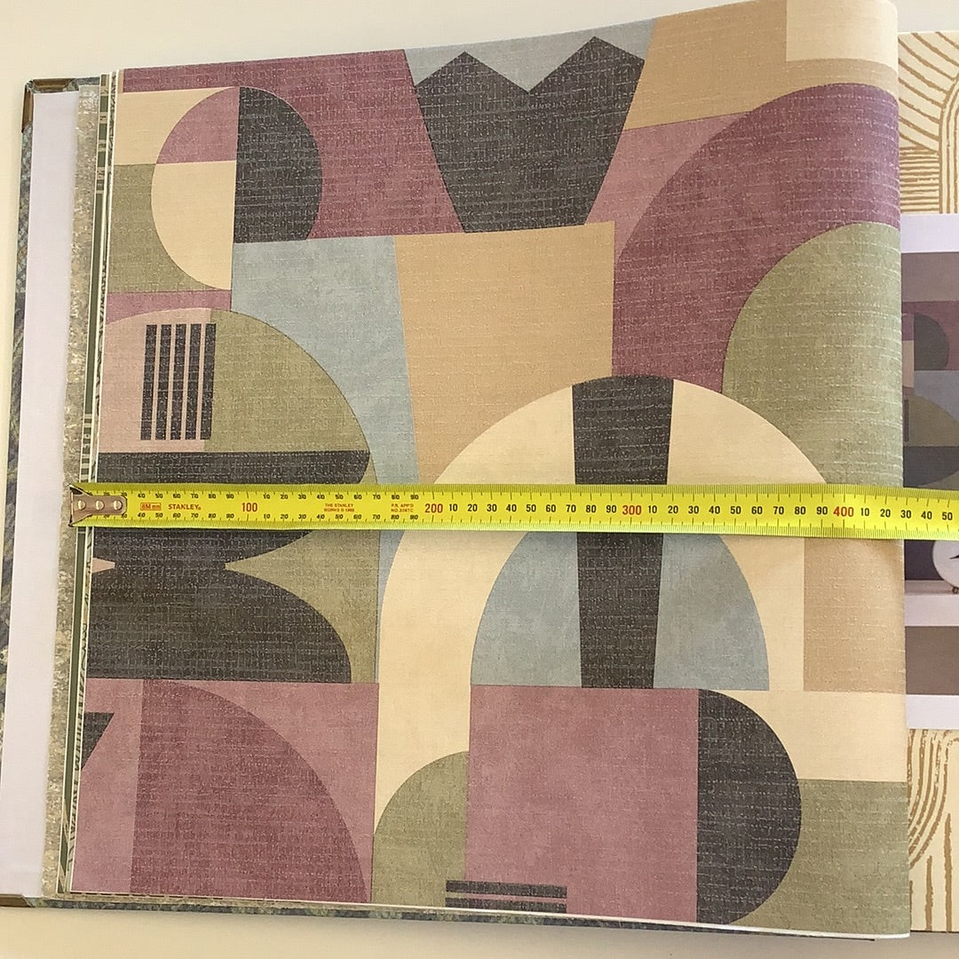 Khalili - Bazaar Geometric Wallpaper - Maroon/Beige - Discontinuing