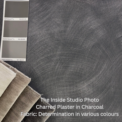 Charred Plaster Vinyl Wallpaper - Charcoal