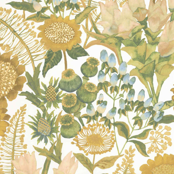 Sample - Saint Paul De Venice Wallpaper - Ochre Green