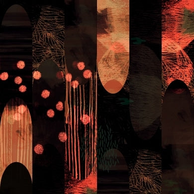 Ember Designer Wallpaper - Black & Orange