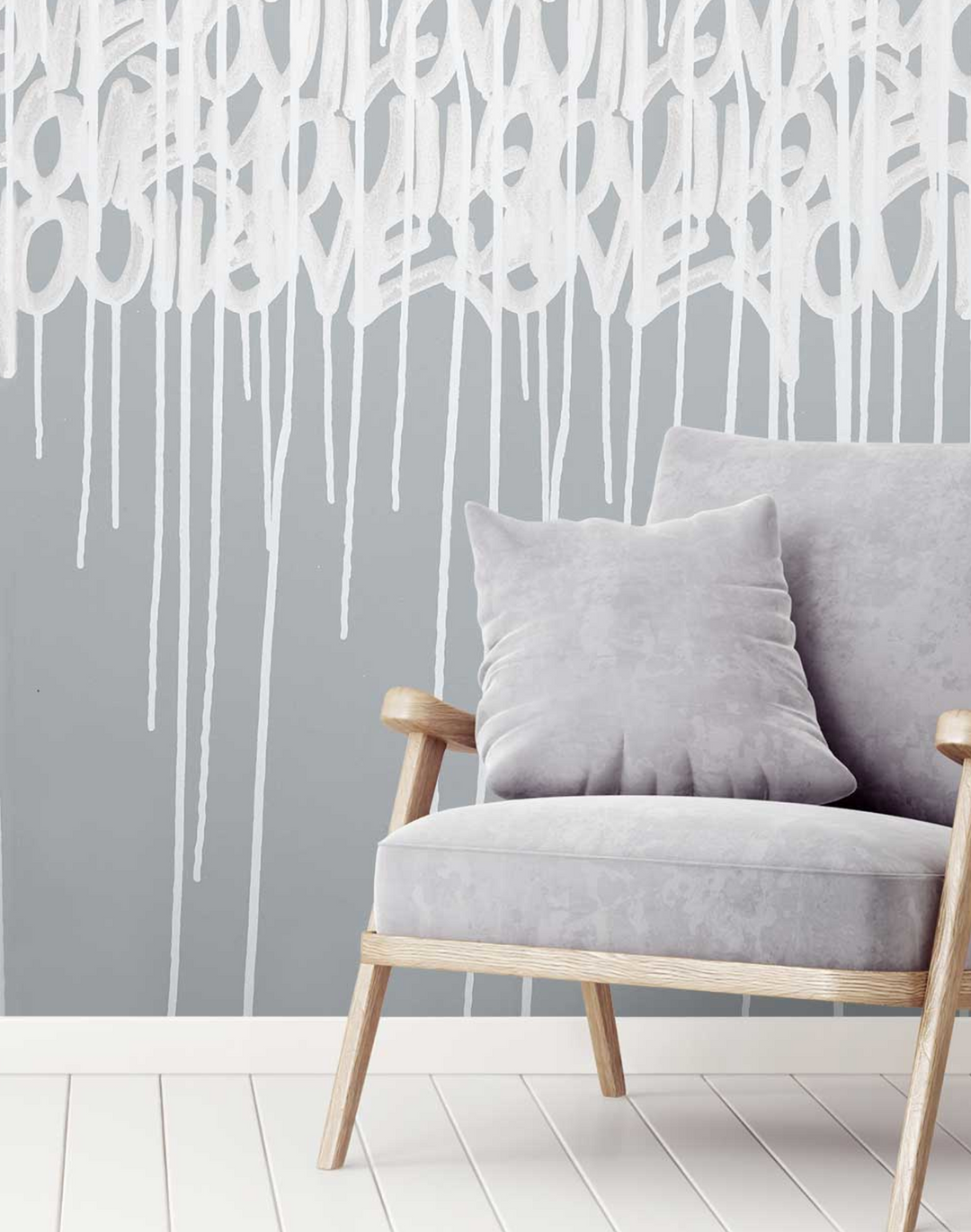 Enlightened Love - Custom Sized Wallpaper Mural (per m2) - Concrete