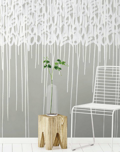 Enlightened Love - Sage - Custom Sized Wallpaper Mural (per m2)
