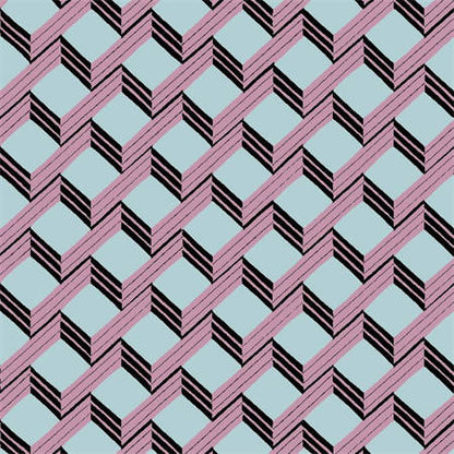 Ladder Geometric Wallpaper – Pink Aqua