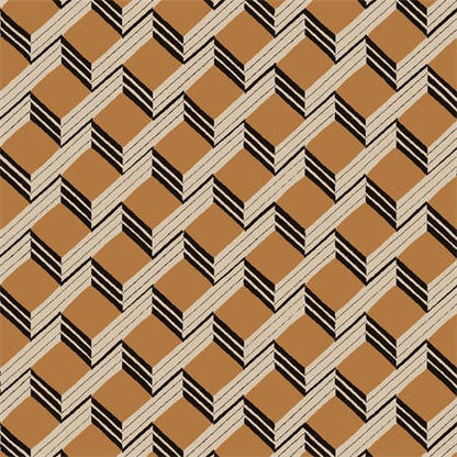 Ladder Geometric Wallpaper – Burnt Orange