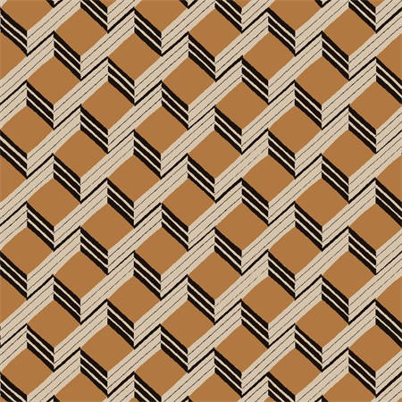Sample – Ladder Geometric Wallpaper – Burnt Orange