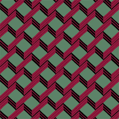 Ladder Geometric Wallpaper – Crimson Aqua