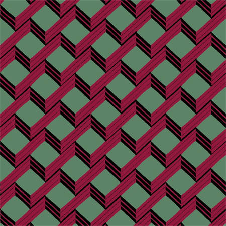 Ladder Geometric Wallpaper – Crimson Aqua