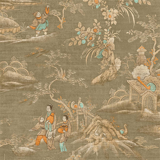 East Gardens Wallpaper - Bronze Brown