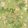 Birds Sing and Flowers Bloom Wallpaper - Green
