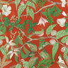 Birds Sing and Flowers Bloom Wallpaper - Deep Orange Red