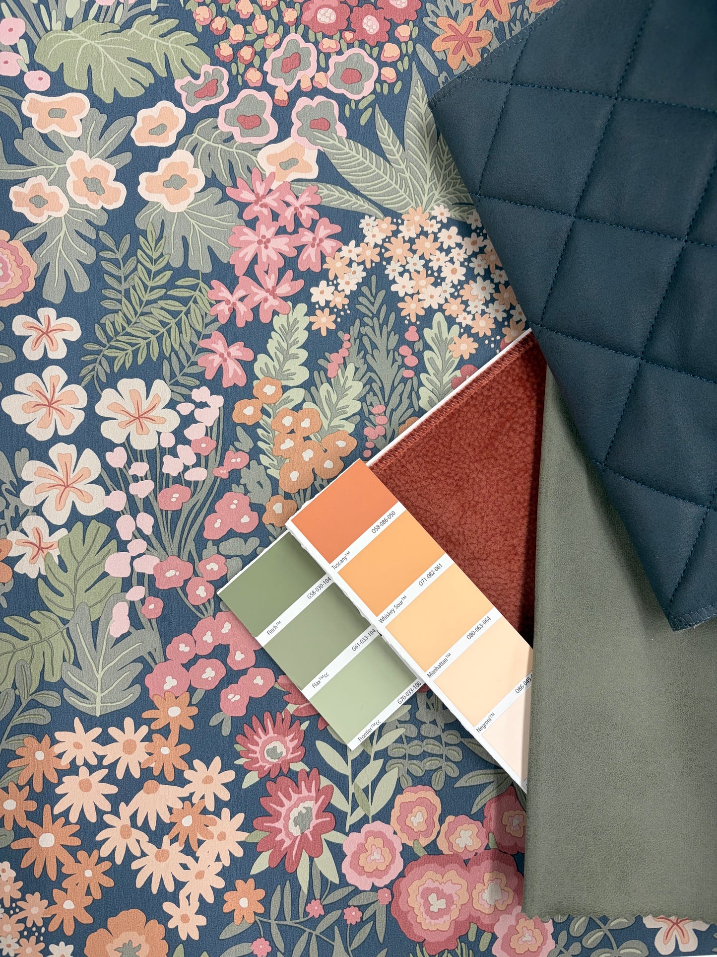 Lysandra Wallpaper - Navy Multi