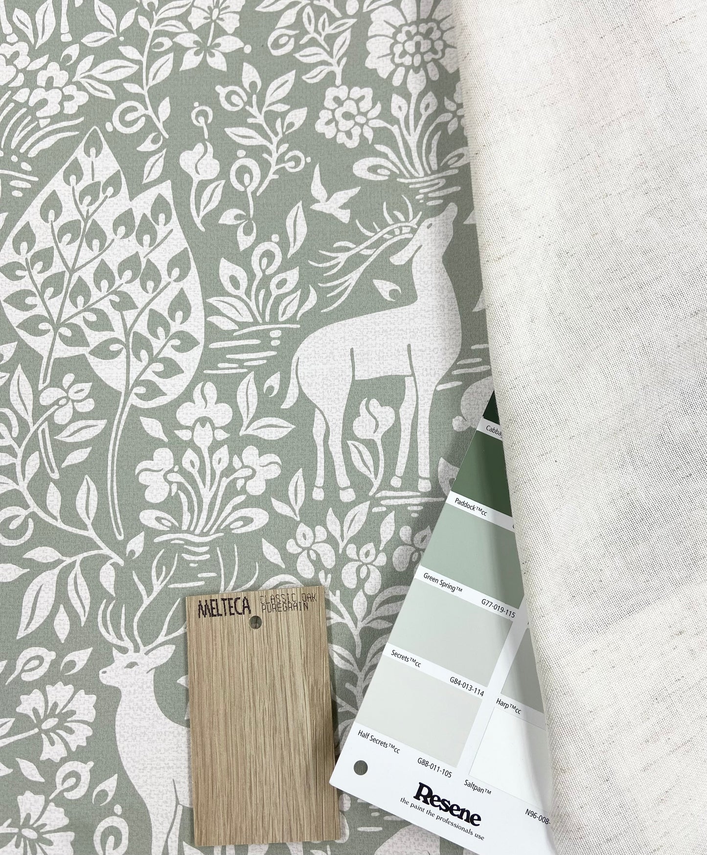 Deer Woods Wallpaper – Sage