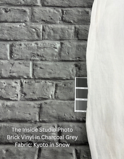 Brick Vinyl Wall Wallpaper - Charcoal Grey - Last 48 Rolls