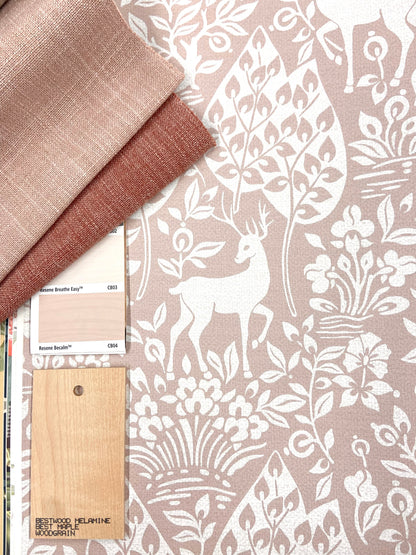 Deer Woods Wallpaper – Pink