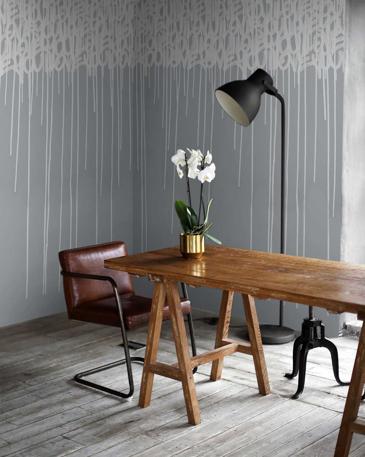 Enlightened Love - Custom Sized Wallpaper Mural (per m2) - Concrete