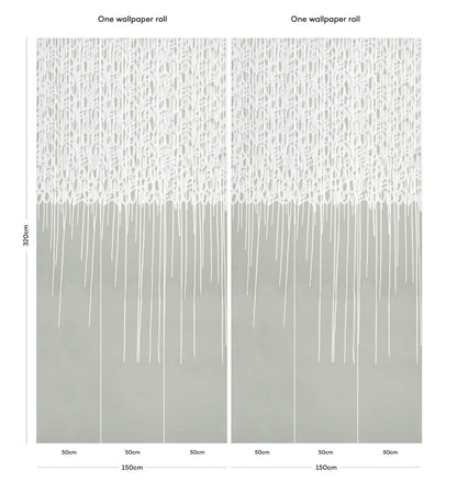 Enlightened Love - Sage - Custom Sized Wallpaper Mural (per m2)