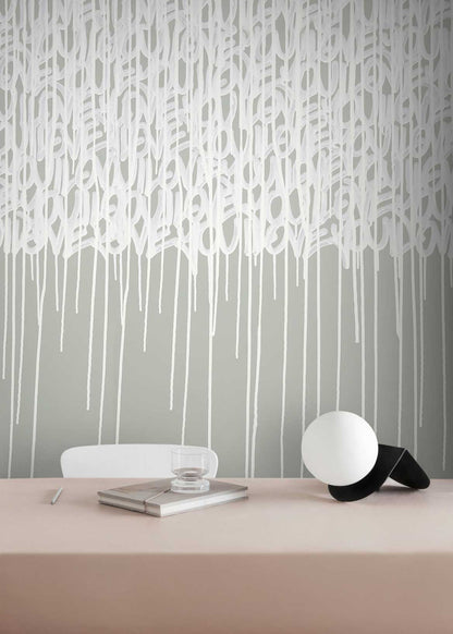 Enlightened Love - Sage - Custom Sized Wallpaper Mural (per m2)