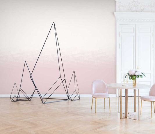Misty Beach 2 - Hybrid Mural Wallpaper - Blush