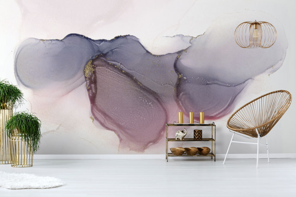 Whisper - Orange & Gold - Custom sized wallpaper mural (per/m2)