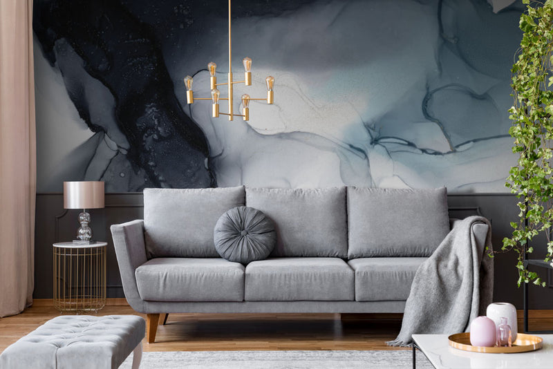 Blue & Grey Abstract Wallpaper Mural