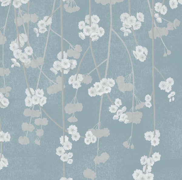 Sample - Cherry Blossom Wallpaper - Duck Egg