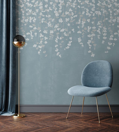 Cherry Blossom Wallpaper - Duck Egg