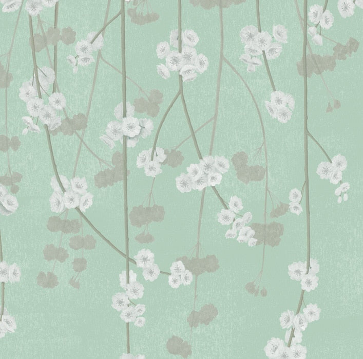 Sample - Cherry Blossom Wallpaper - Green