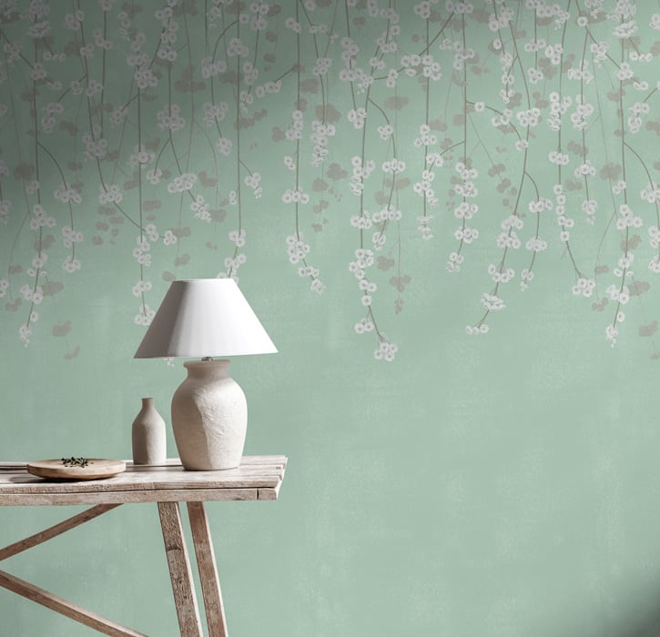 Cherry Blossom Wallpaper - Green