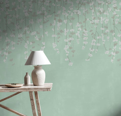 Cherry Blossom Wallpaper - Green