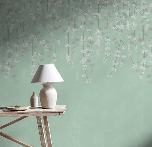 Cherry Blossom Wallpaper - Green