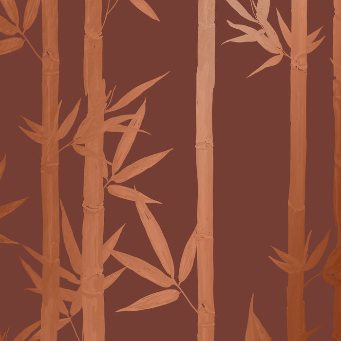 Sample - Waya Luxe Bamboo Wallpaper - Red + Bronze