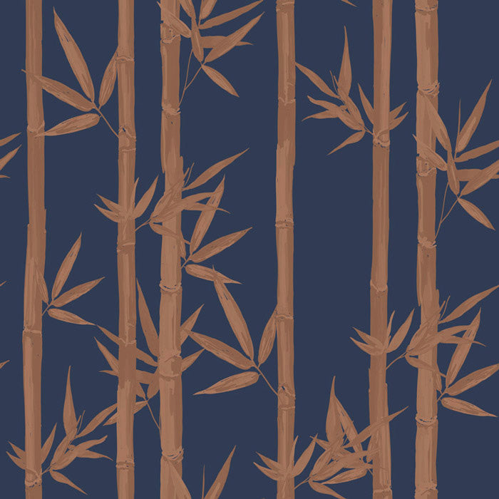 Sample - Waya Luxe Bamboo Wallpaper - Dark Blue