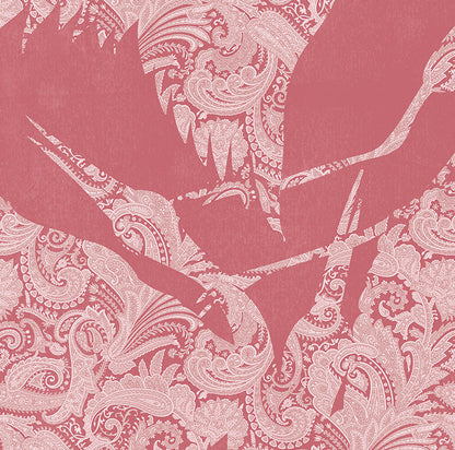 The Swoop Heron Hybrid Mural Wallpaper - Pink