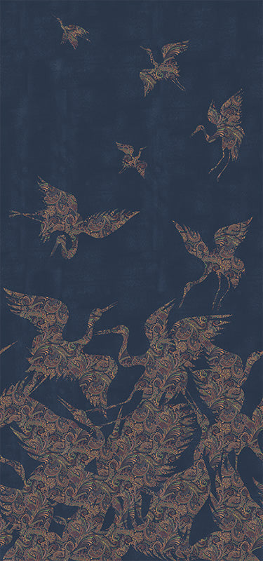 Sample - The Swoop Heron Hybrid Mural Wallpaper - Dark Blue