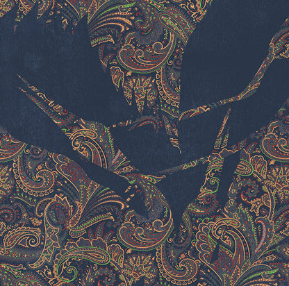 Sample - The Swoop Heron Hybrid Mural Wallpaper - Dark Blue