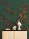 The Swoop Heron Hybrid Mural Wallpaper - Green