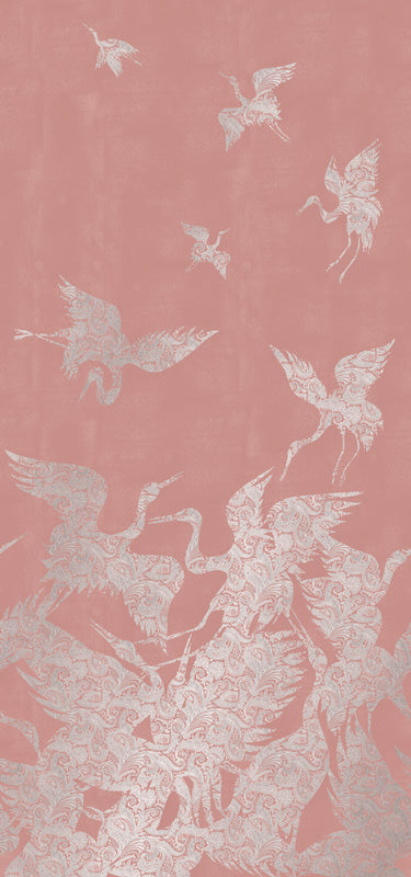 The Swoop Luxe Wallpaper - Silver Pink