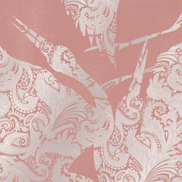 The Swoop Luxe Wallpaper - Silver Pink