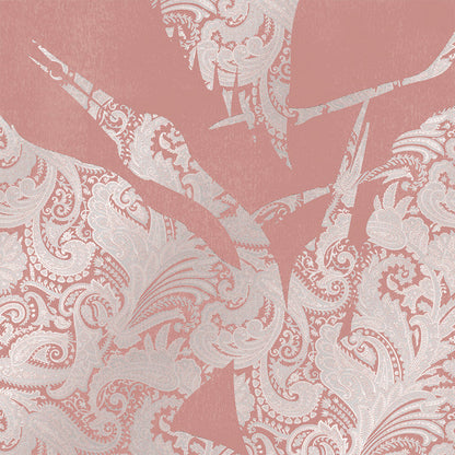 The Swoop Luxe Wallpaper - Silver Pink